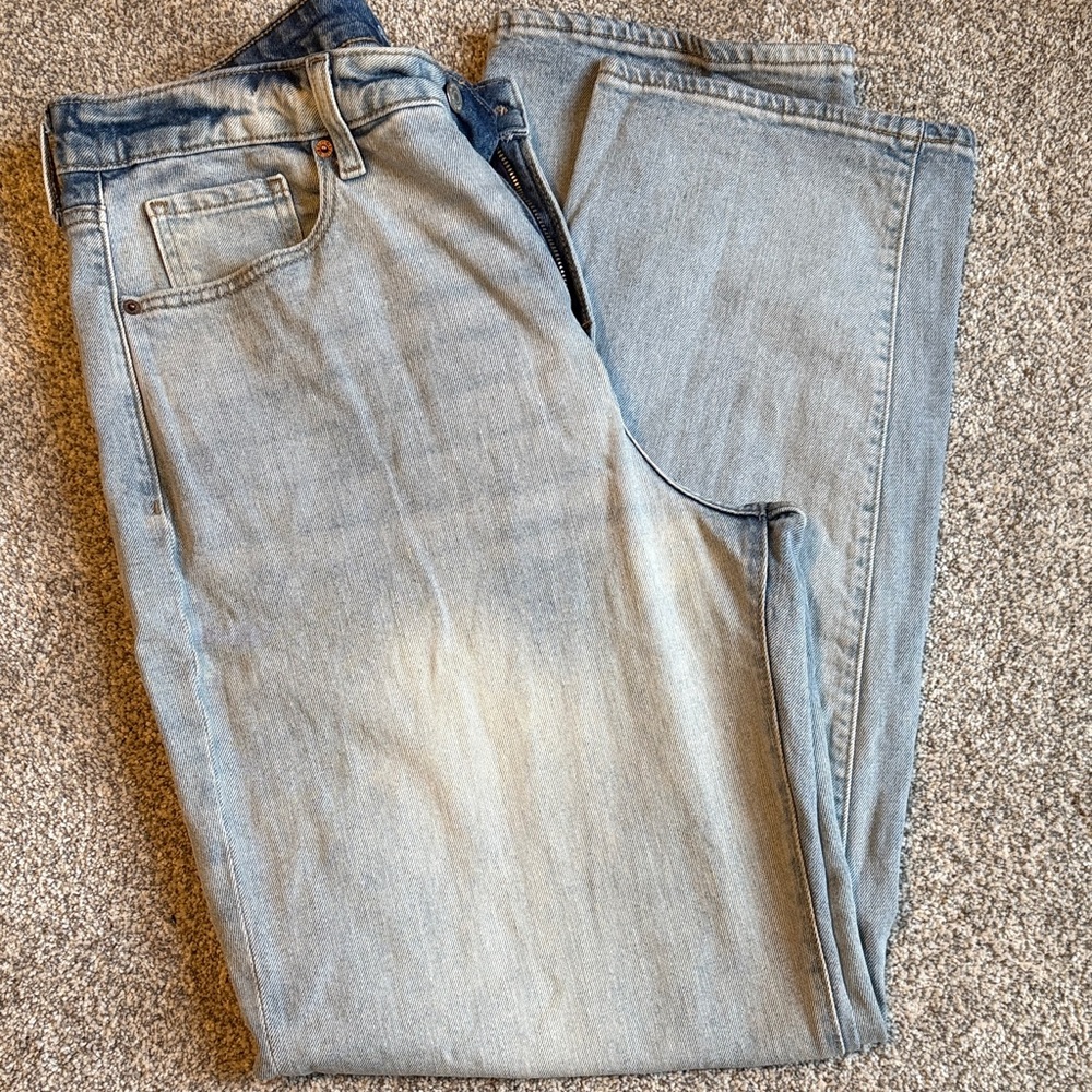 Old Navy Women’s Faded Blue O.G. Loose Jeans 14 Tall